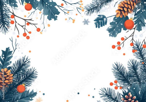Fototapeta Weihnachtliche Umrandung, made by AI