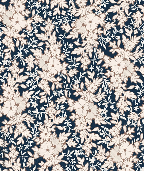 Obraz flower pattern texture print,repeat design pattern for textile printing factory