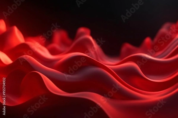 Fototapeta Abstract red background with smoke. Red smoke on black. Abstract red smoke on black background. Flowing air humidifier swirl in atmospheric image. Soft smoke red cloudy texture background