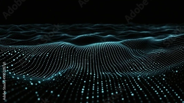 Obraz Abstract binary code. Digital abstract background. Abstract background of test screen glitch texture. Glowing blue binary code matrix background wide banner. Concept of big data, internet, technology