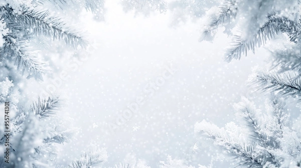 Fototapeta christmas background with branches
