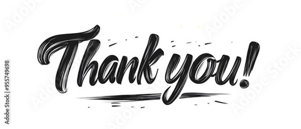 Obraz Thank you word on white