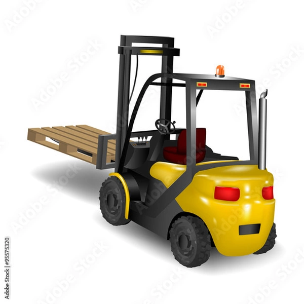 Obraz Carretilla elevadora 3d con Europalet.