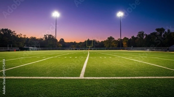 Fototapeta Evening Lights on a Football Field