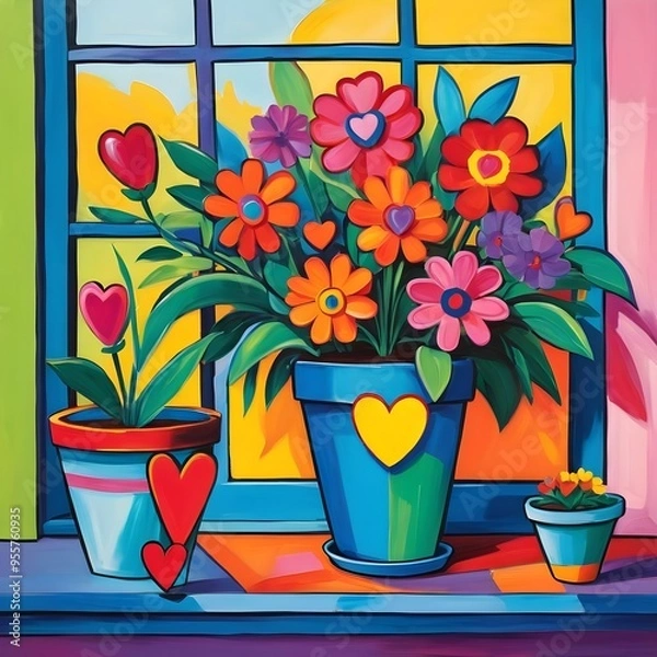 Obraz flowers in pots