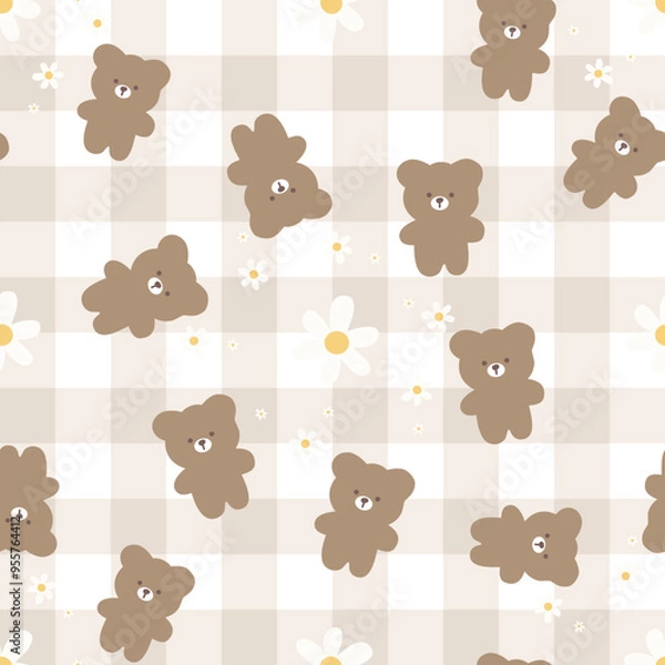 Fototapeta seamless pattern with teddy bears