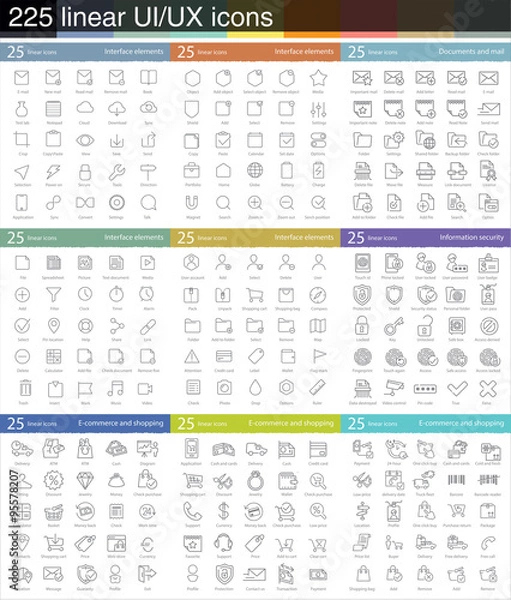 Obraz Vector linear icons XXL set
