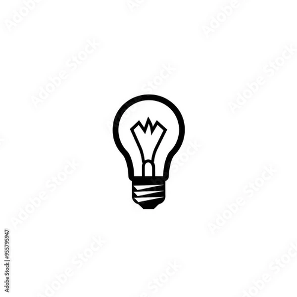 Fototapeta Lightbulb Icon, Minimal Simple Logo