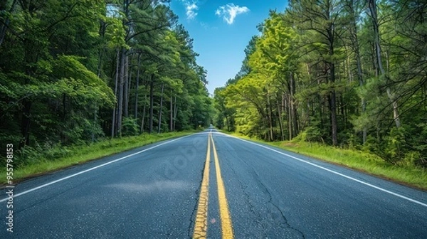 Fototapeta Information signs provide additional information to drivers about the road they are traveling on. This could include distance to destinations, locations of public facilities, 
