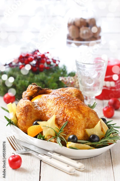 Obraz Christmas place setting.