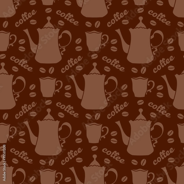 Fototapeta Coffee seamless pattern