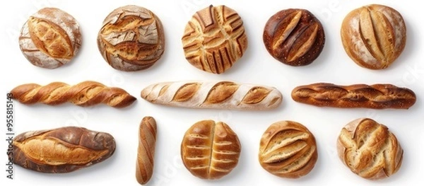 Obraz Bread And Bakery Isolated On White Background