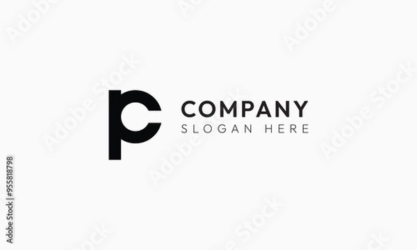 Obraz Initials P and C monogram vector logo 