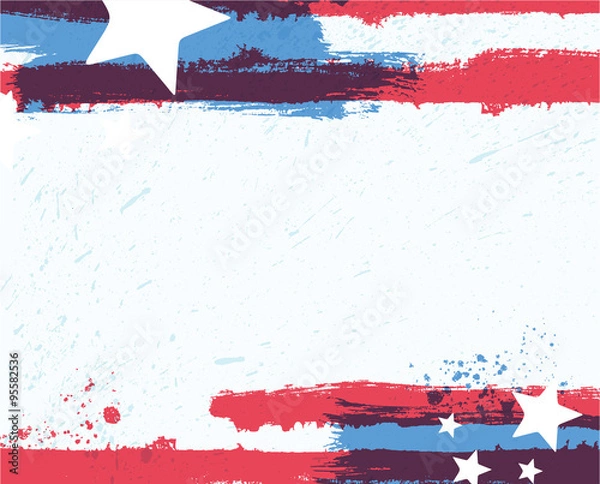 Obraz American flag styled abstract grunge background