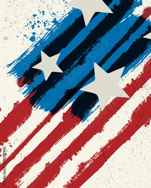 Obraz American flag styled abstract grunge background
