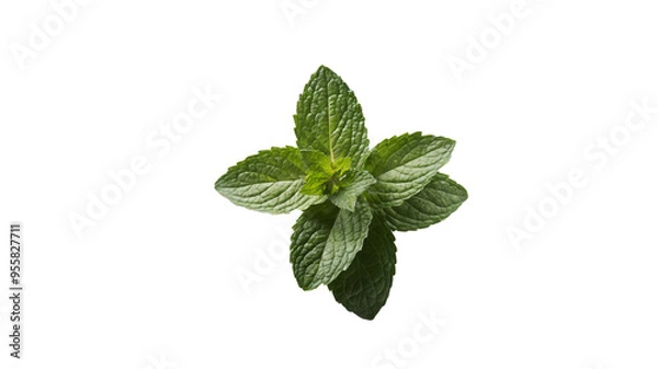Fototapeta mint leaves isolated on transparent background 