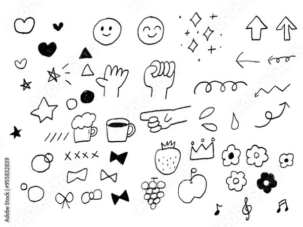 Fototapeta 手描きあしらいセット