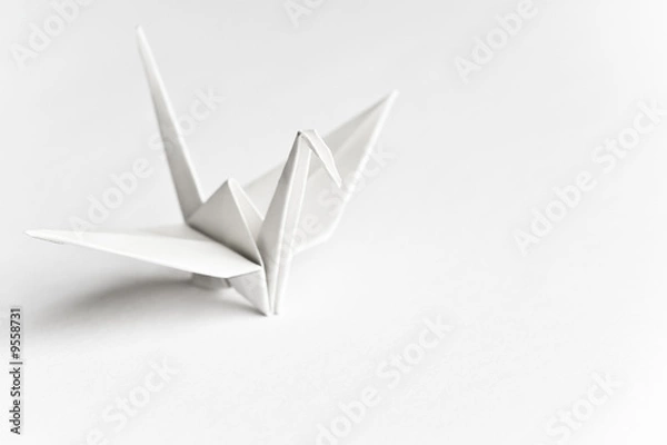 Obraz Ptak origami na białym tle
