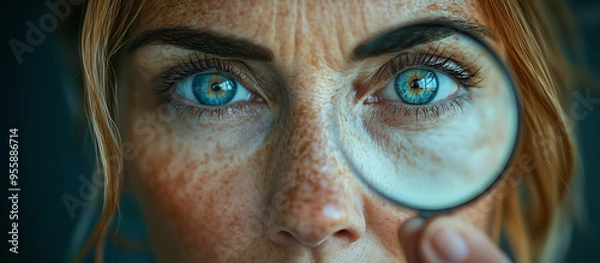 Fototapeta Generative AI, Clear Eyes and Freckles