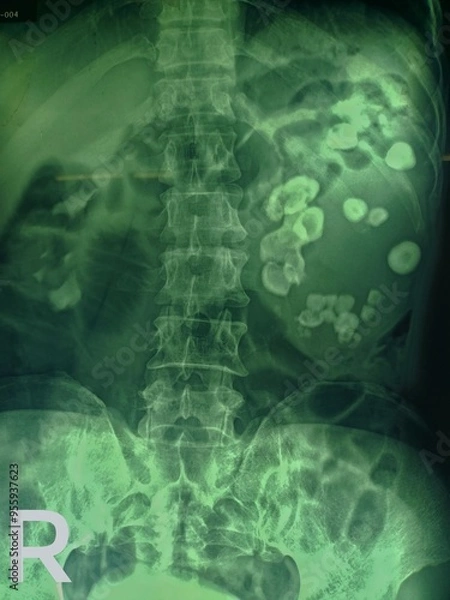 Fototapeta x ray image of a human abdominal pain 