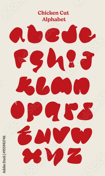 Obraz Chicken cut alphabet