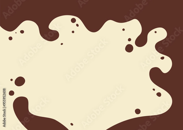 Obraz Coffee or chocolate liquid texture. Cocoa splash vector background. Abstract liquid brown waves illustration.