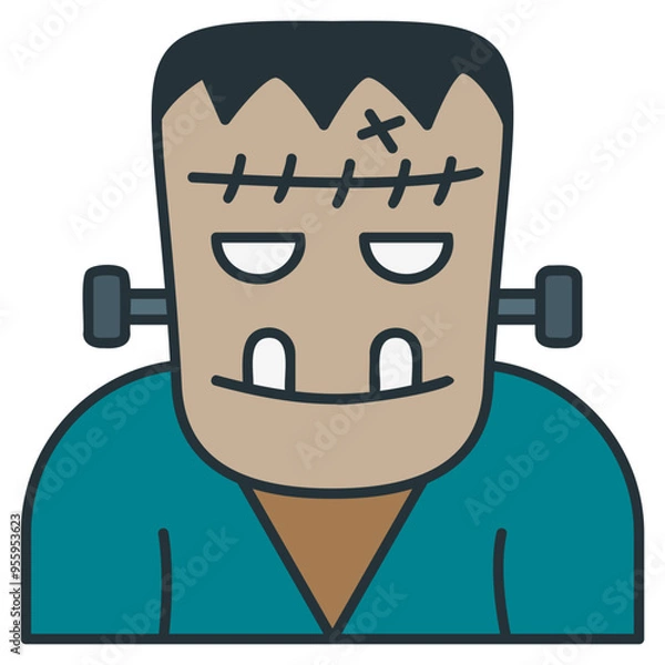Obraz frankenstein filled outline icon