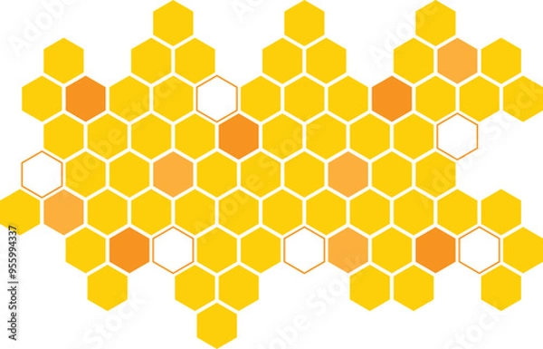 Fototapeta abstract yellow bee honeycomb vector background design.