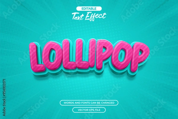 Fototapeta Lollipop editable text effect