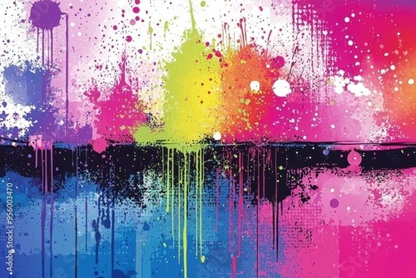 Fototapeta Abstract Colorful Paint Splatter Background