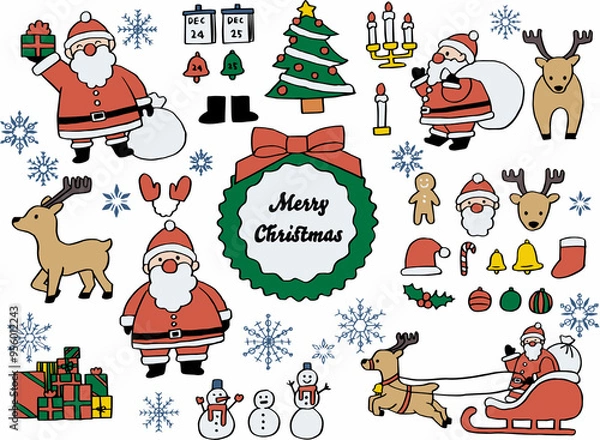 Obraz クリスマスイラストセット