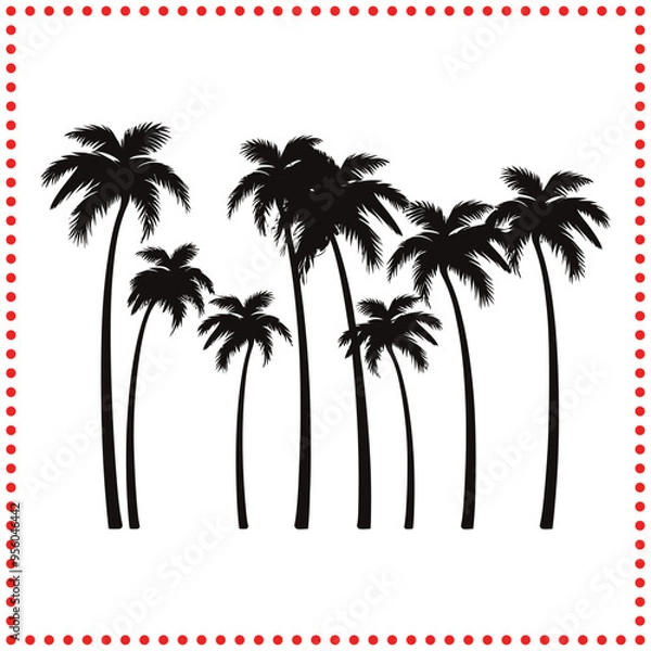 Fototapeta Reaching for the Sky  The Majestic Presence of Tall Palm Trees in Paradise Settings.