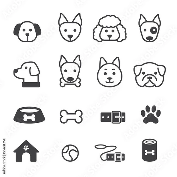 Obraz dog icon set