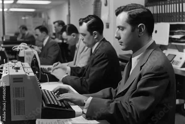 Obraz Office Workers Typing.