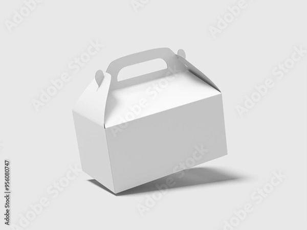 Fototapeta White Blank Takeaway Food Package 3D Rendering Mockup