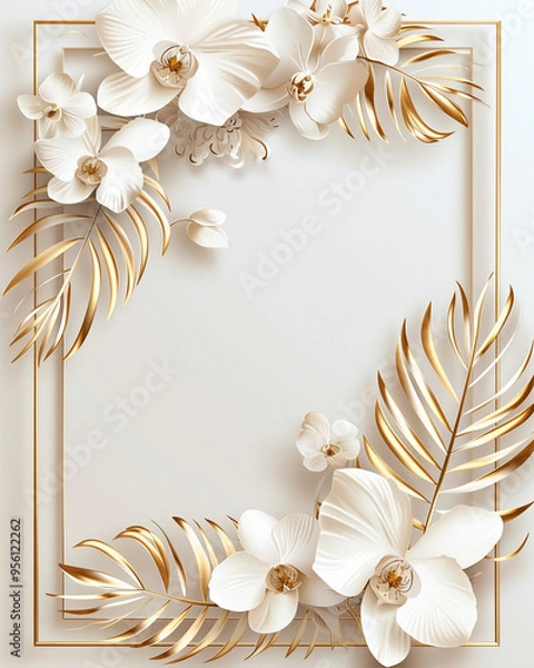 Obraz floral greeting borders