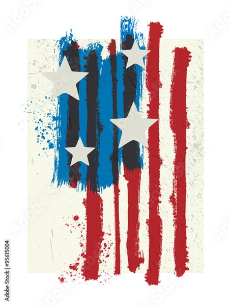 Obraz Vector american colors styled grunge flag