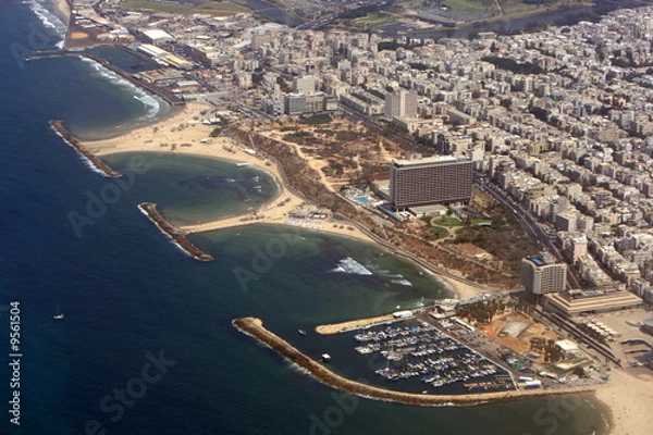 Obraz Aerial view of the Tel Aviv coastline