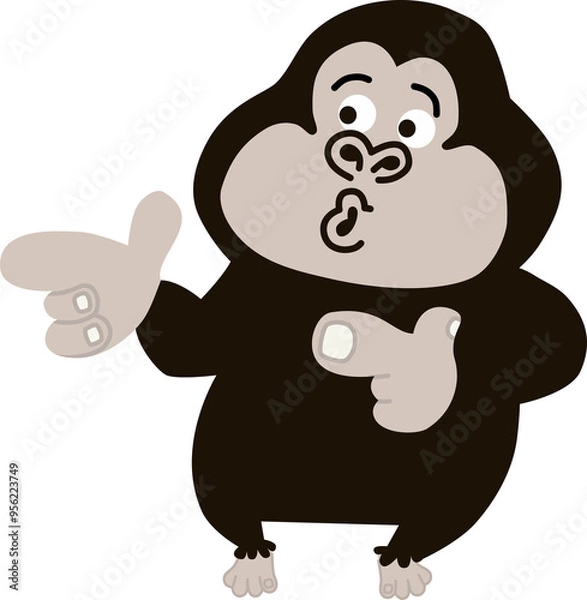 Obraz cartoon King Kong illustration