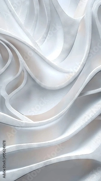 Obraz Soft White Fabric Waves with Elegant Minimalistic Flow
