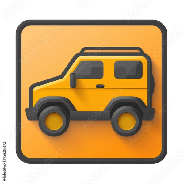 Obraz Auto Glyph Icon Isolated on Transparent or White Background, PNG