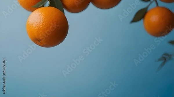 Fototapeta A blurry image of a blue and orange background
