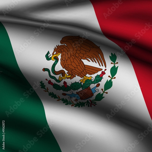 Obraz Rendered Mexican Square Flag
