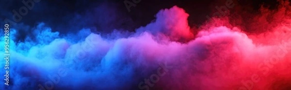 Fototapeta Minimalist background featuring smoke and clouds 3D illustration and rendering