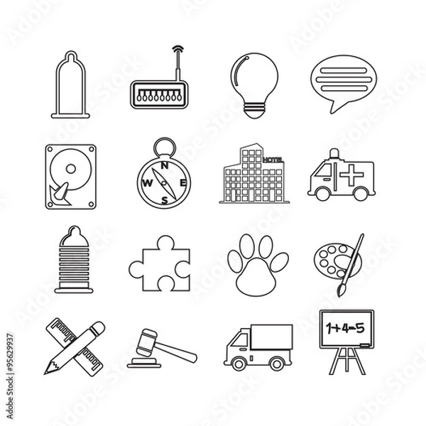 Fototapeta Set of web icons for website and communication