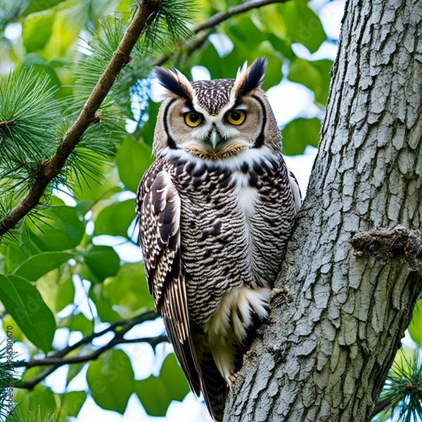 Fototapeta owl sitting on tree