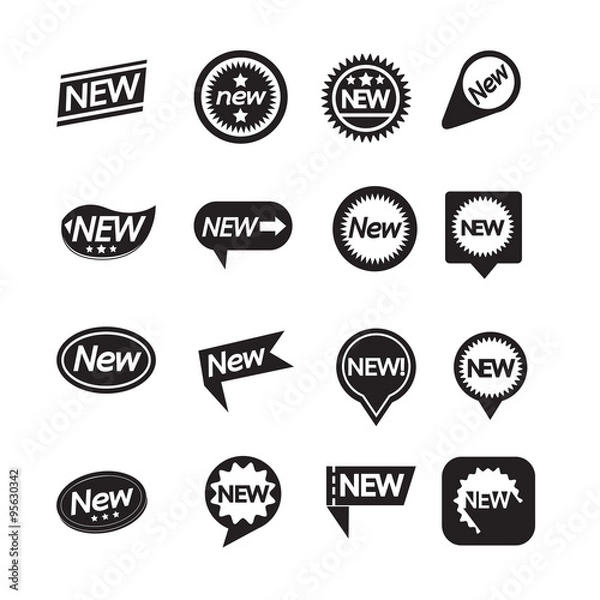 Fototapeta Set of labels New Icon for website and communication