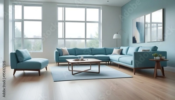Fototapeta Photo interior modern design room 3d illustration