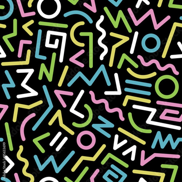 Fototapeta 80s pattern