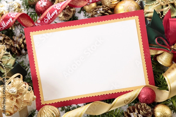 Obraz Blank Christmas card with decorations